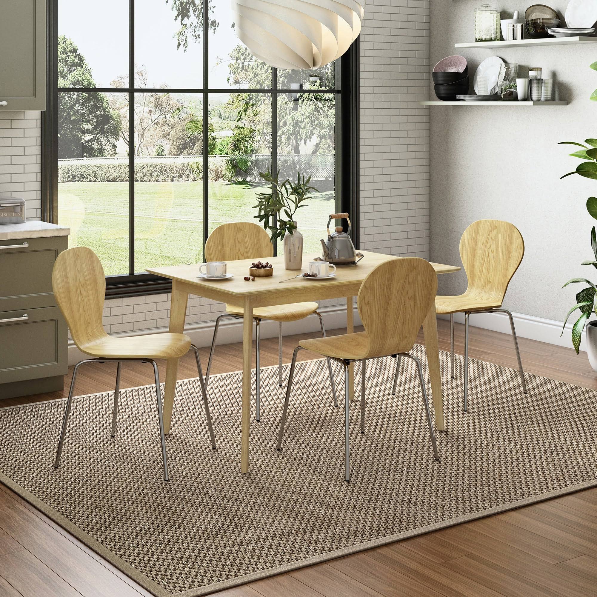 Carson Carrington Flinn Mid Century Modern Armless Dining Chair (Set of 4) - Blue