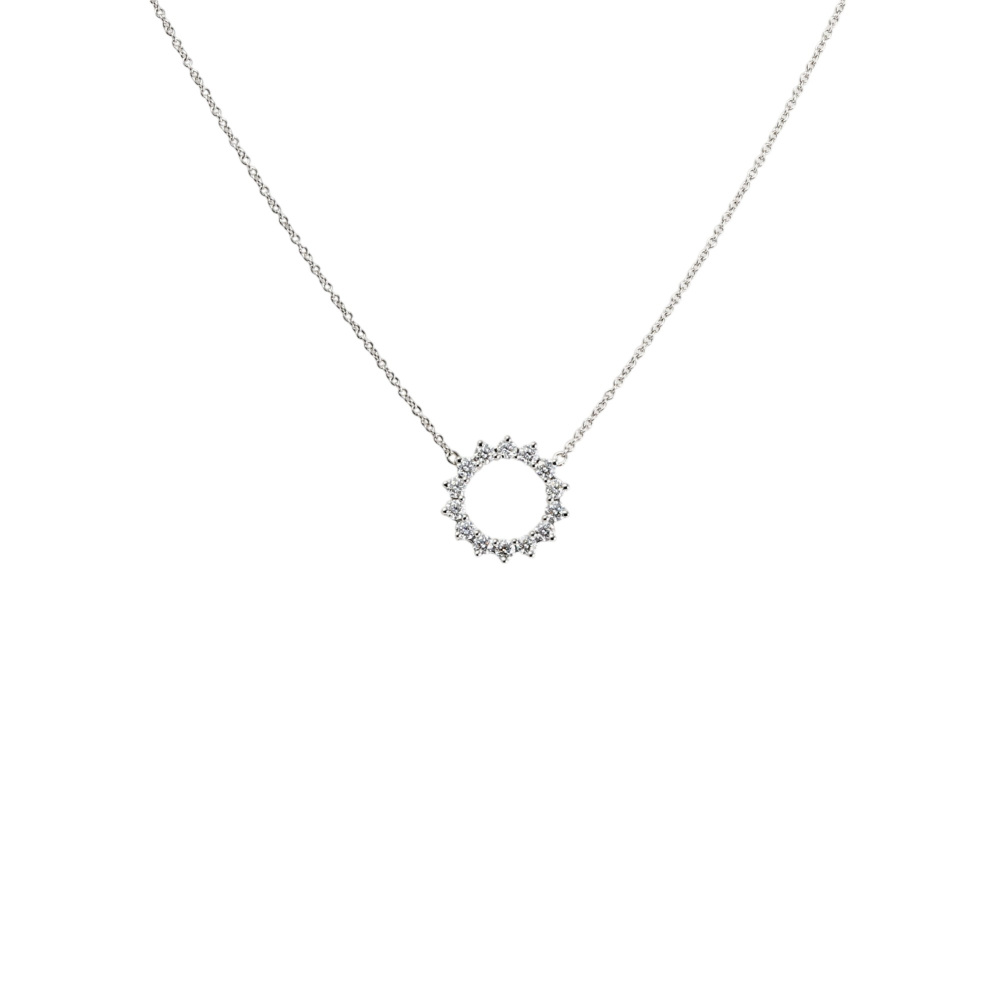 Tiffany & Co. Open Circle Necklace Platinum Diamond 60007189