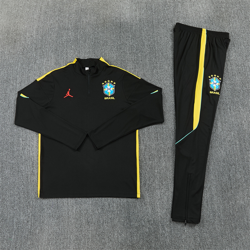 Adult / Kids 2627 Brazil Half Zipper Training Suit