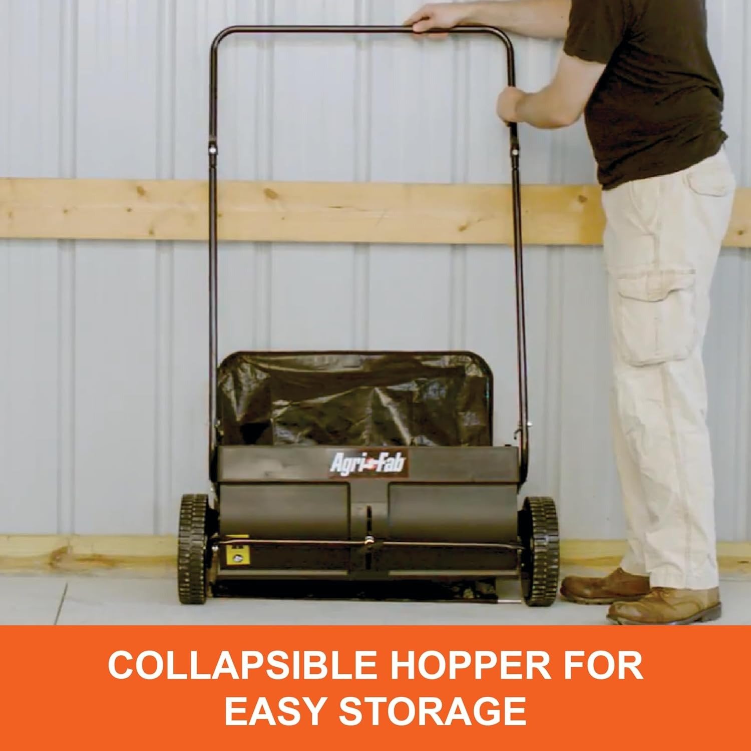 26′′ Push Behind Lawn Sweeper, 7 cu. ft Hopper Bag Capacity; Leaf & Grass Catcher, with Adjustable