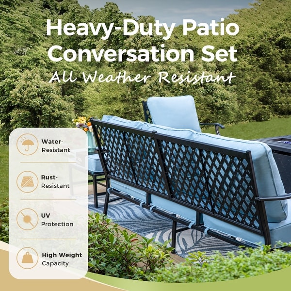 MAISON ARTS 6/7Piece Patio Conversation Sets,Sofa Set with 2/4 x Single Chairs,1 x 3seater Sofa and Coffee Table/Ottomans