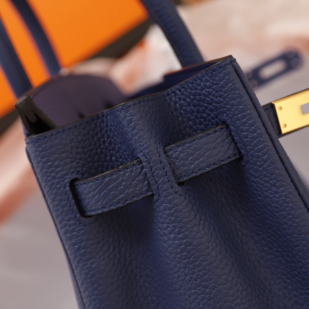 Hermes Birkin Bag 30 Navy Togo Gold Hardware