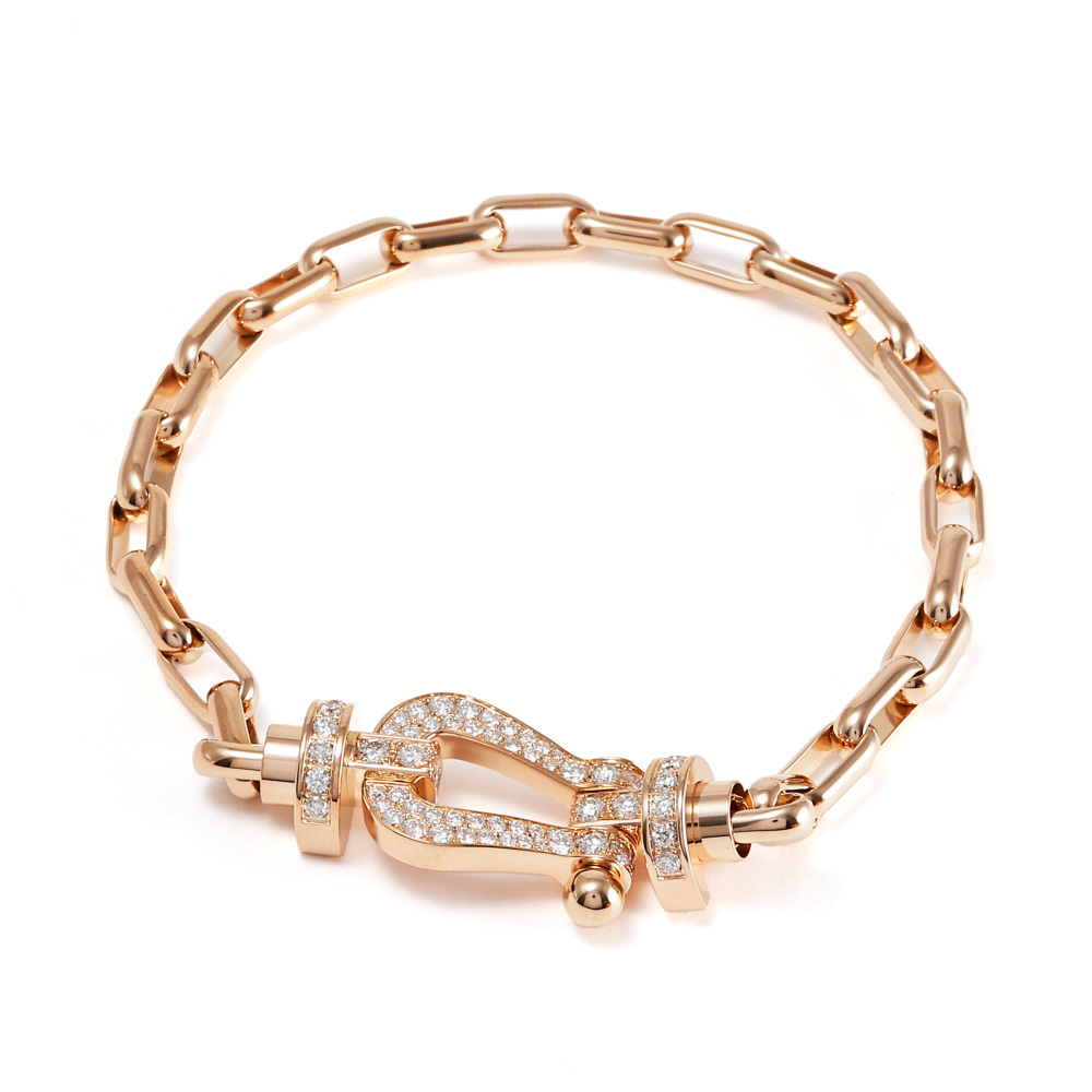 FRED Force 10 Lm Full Diamond Bracelet 18K Rose Gold 0B0049-6B1107