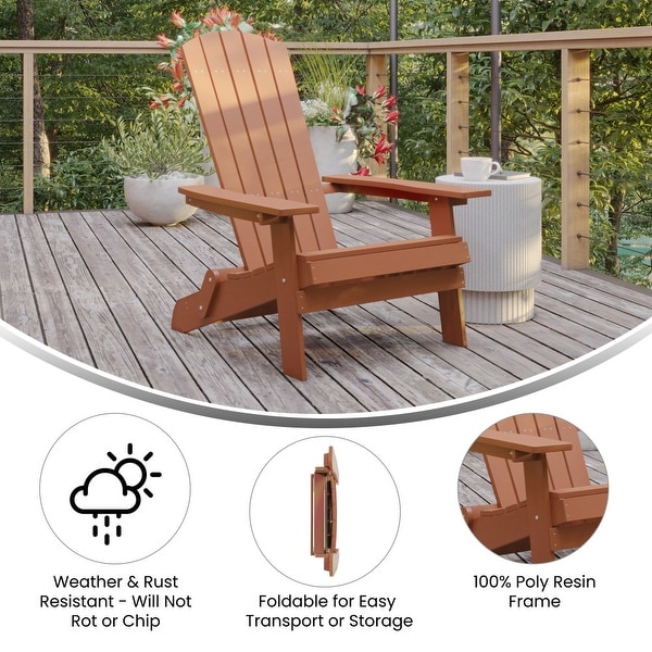 AllWeather Poly Resin Folding Adirondack Chair