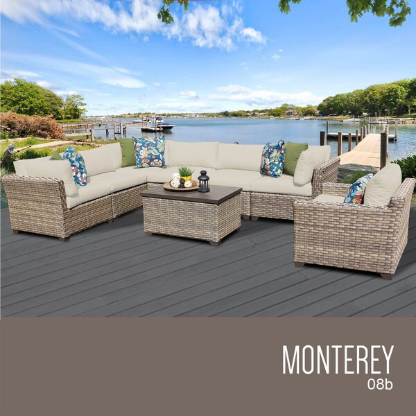 Monterey 8 Piece Outdoor Wicker Patio Furniture Set 08b