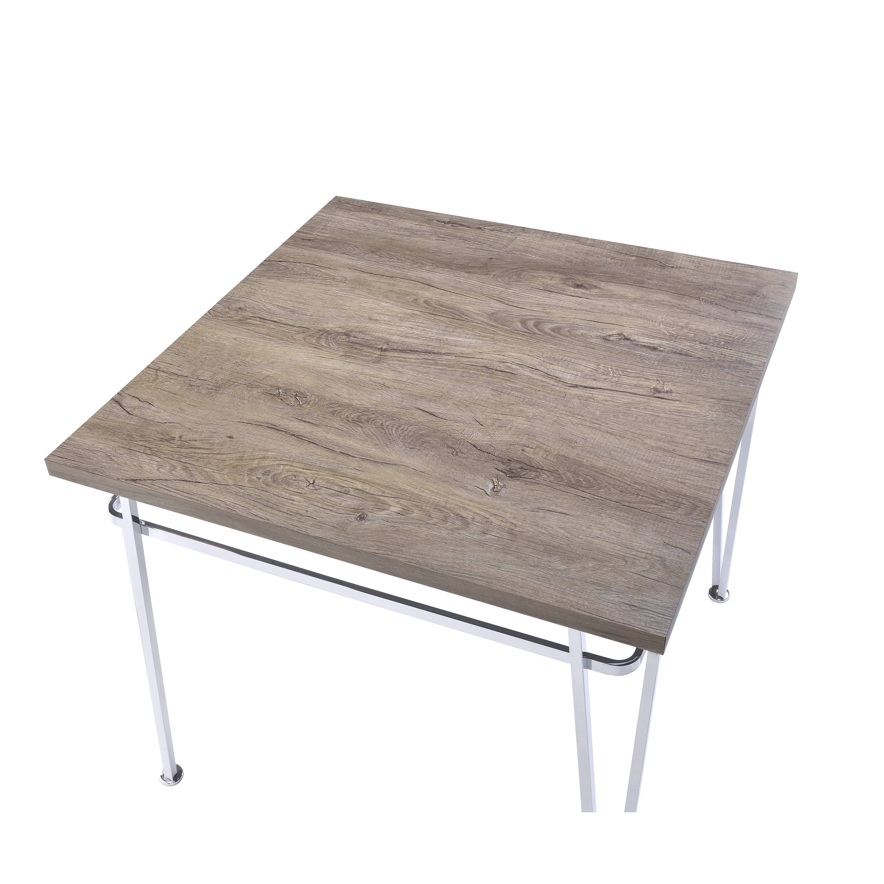 Acme Nadie II Counter Height Table, Light Oak u0026 Chrome