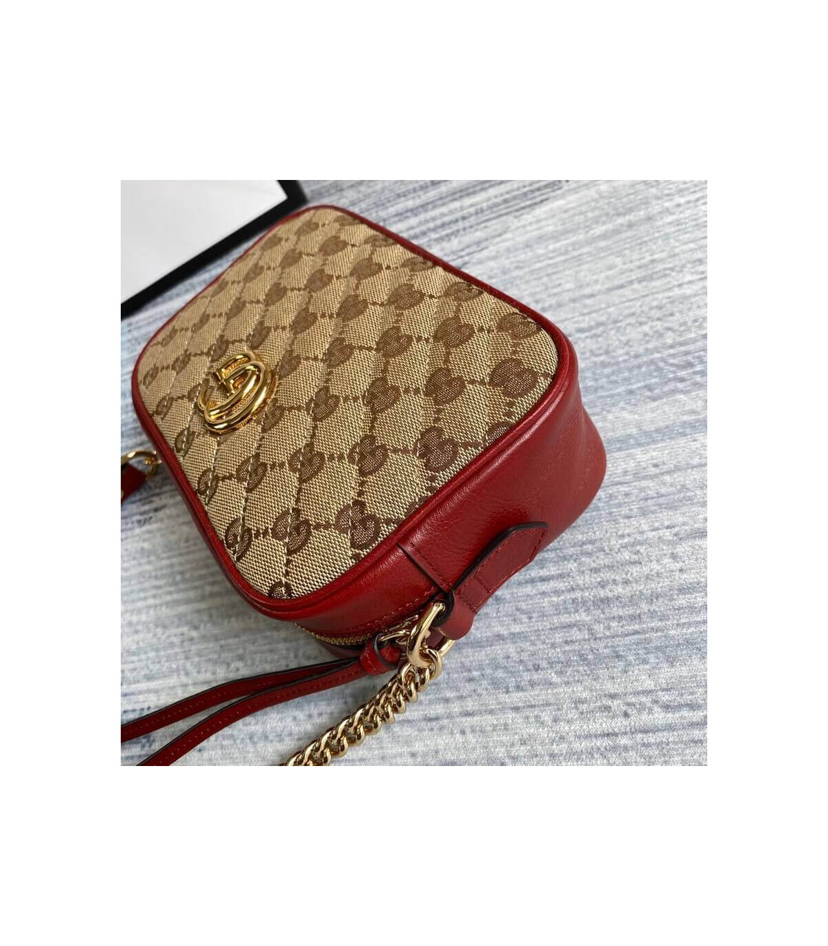Gucci GG Canvas Matelasse Mini Bag Red