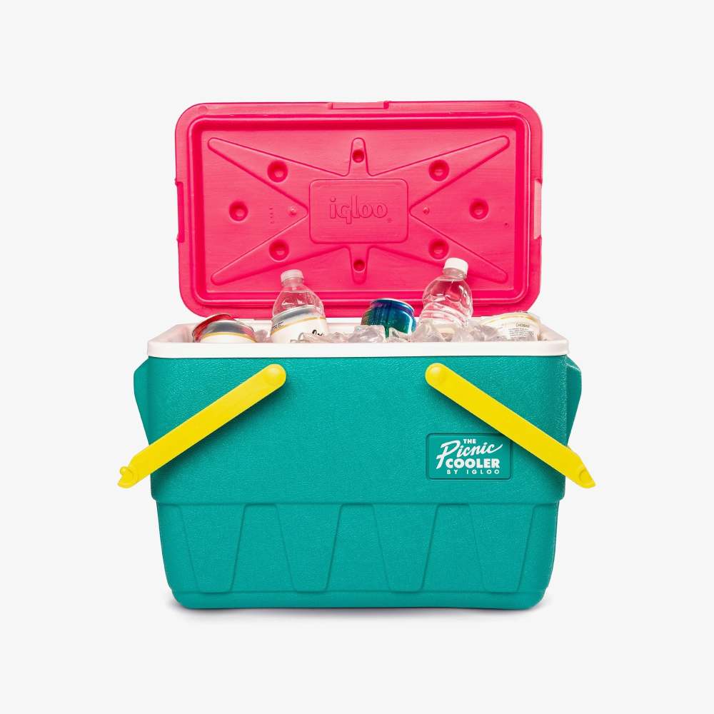 Retro Picnic Cooler Jade/Bold Magenta/Livewire Yellow 25qt