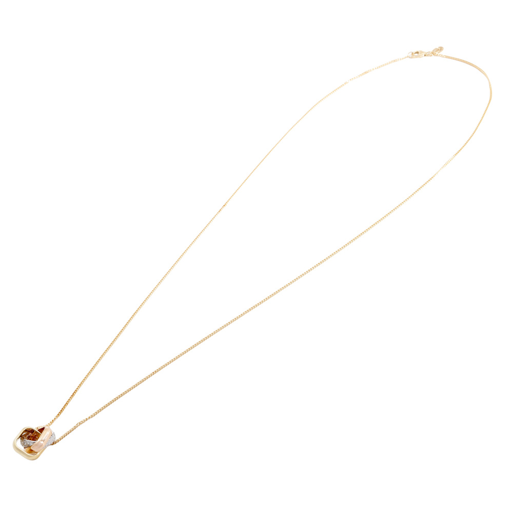 Cartier Trinity Cushion Semi-pavé Necklace Tri-Gold Diamond N7424481