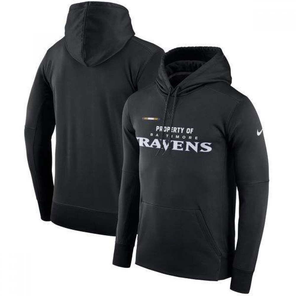 Men's Baltimore Ravens Black Club Therma NFL Pullover Hoodie