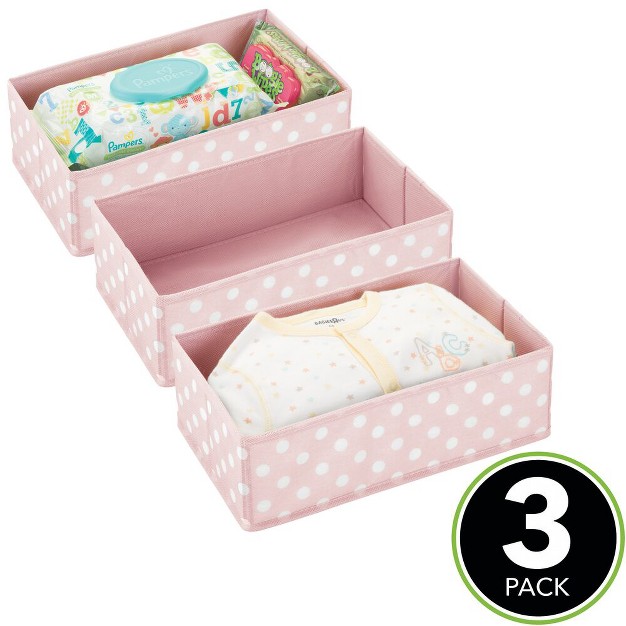 Mdesign Fabric Baby Nursery Drawer Organizer Bins 3 Pack