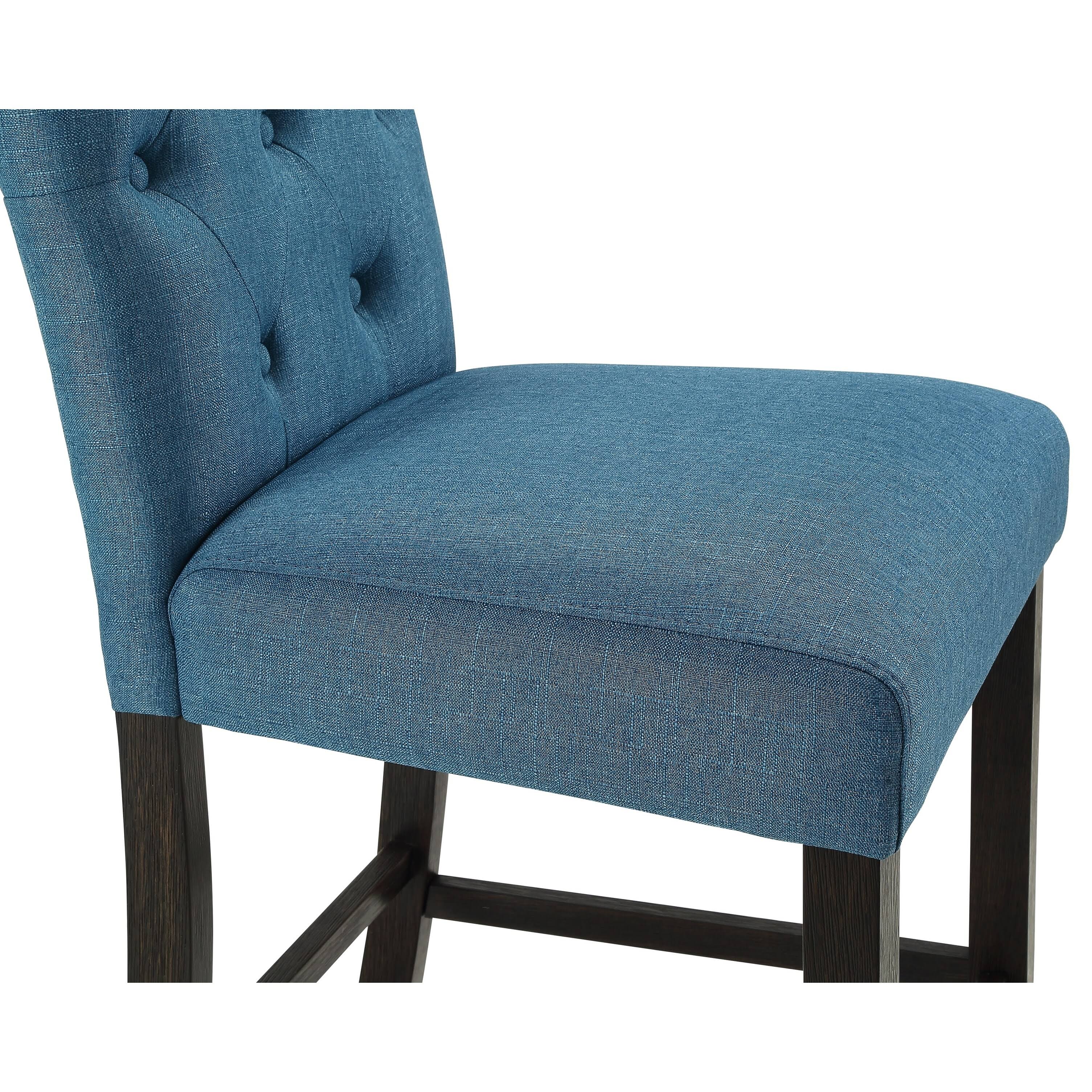 Leviton Solid Wood Tufted Asons Barstool, Set of 2 (Blue)