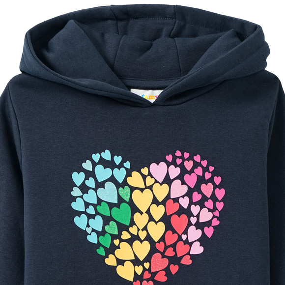 Famy Mädchen Sweatkleid mit Herz-Print