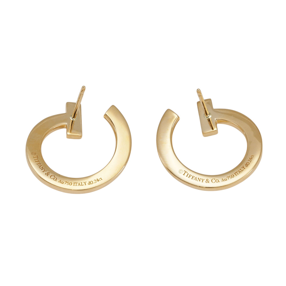 Tiffany & Co. Tiffany T One Open Hoop Earrings 18K Yellow Gold 68408083