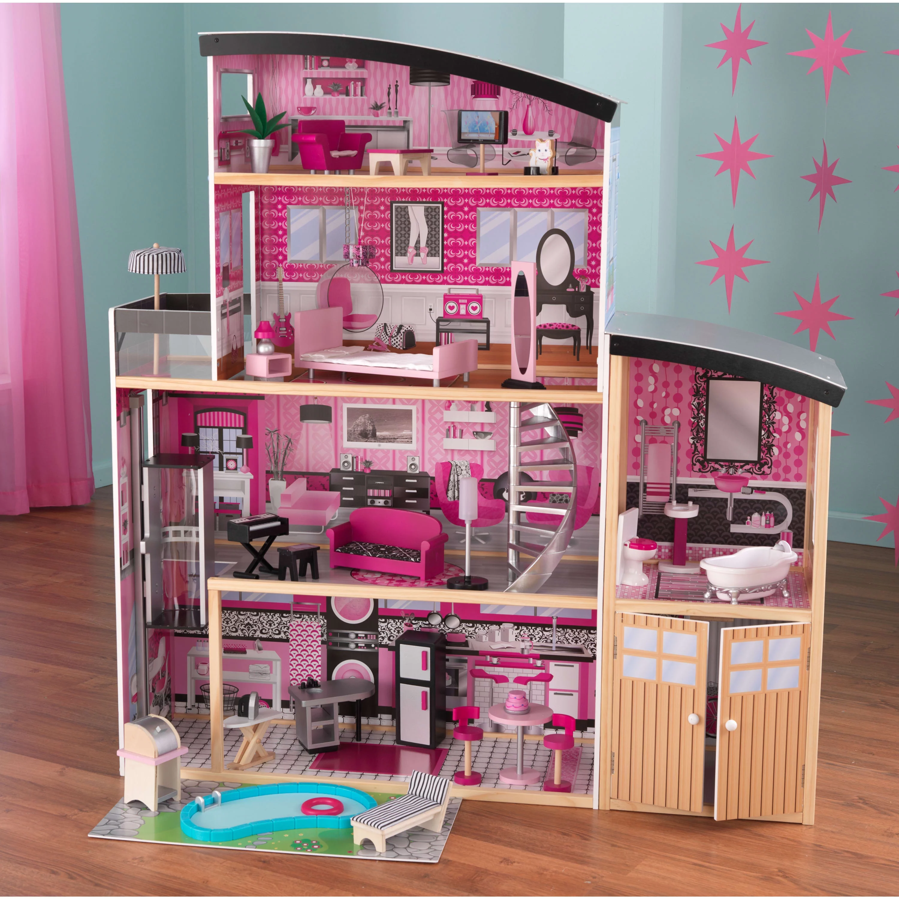 KidKraft Sparkle Mansion Wooden Dollhouse with 30 Accessories