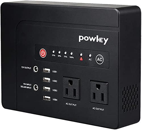 200Watt Portable Power Bank with AC Outlet, Powkey 42000mAh Rechargeable Backup Lithium Battery