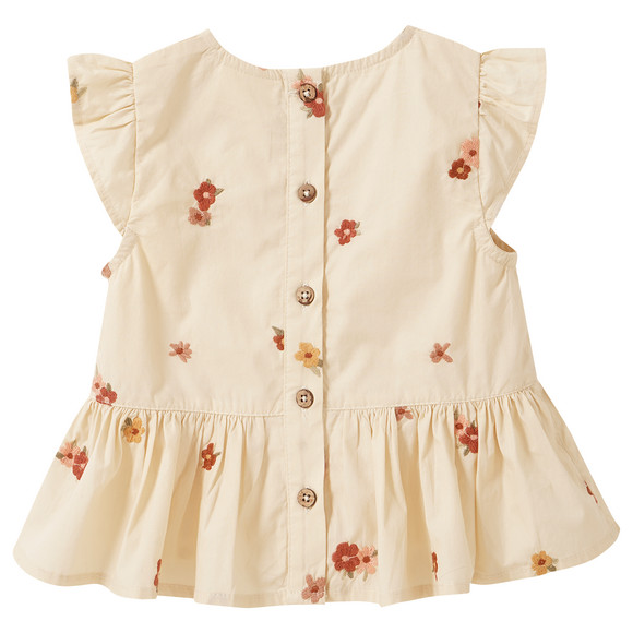 Topomini Pure Collection Baby Bluse mit Blumen-Stickerei