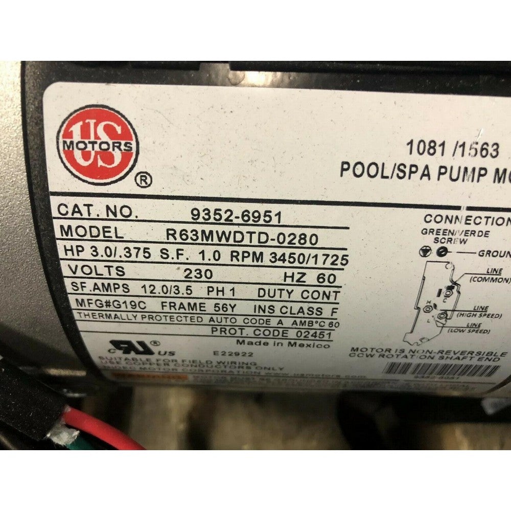Gecko Alliance Aqua Pro XP2 Spa Pump 3hp 230v 2 Spd 07830001-2