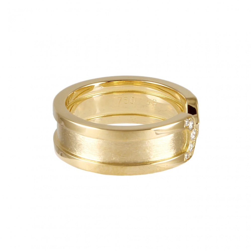 Cartier 2C C Do Ring 18K Yellow Gold Diamond