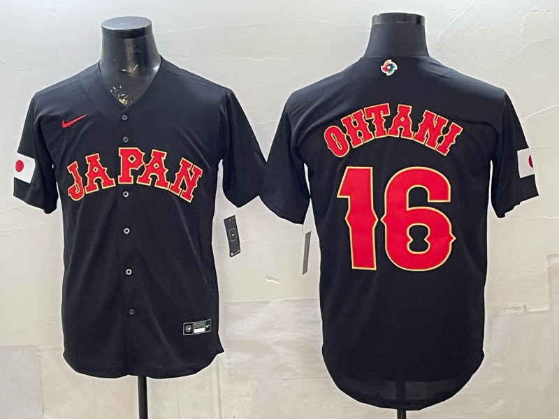 Men's Japan Baseball Shohei Ohtani #16 Black 2026 World Baseball Classic Stadium Jersey