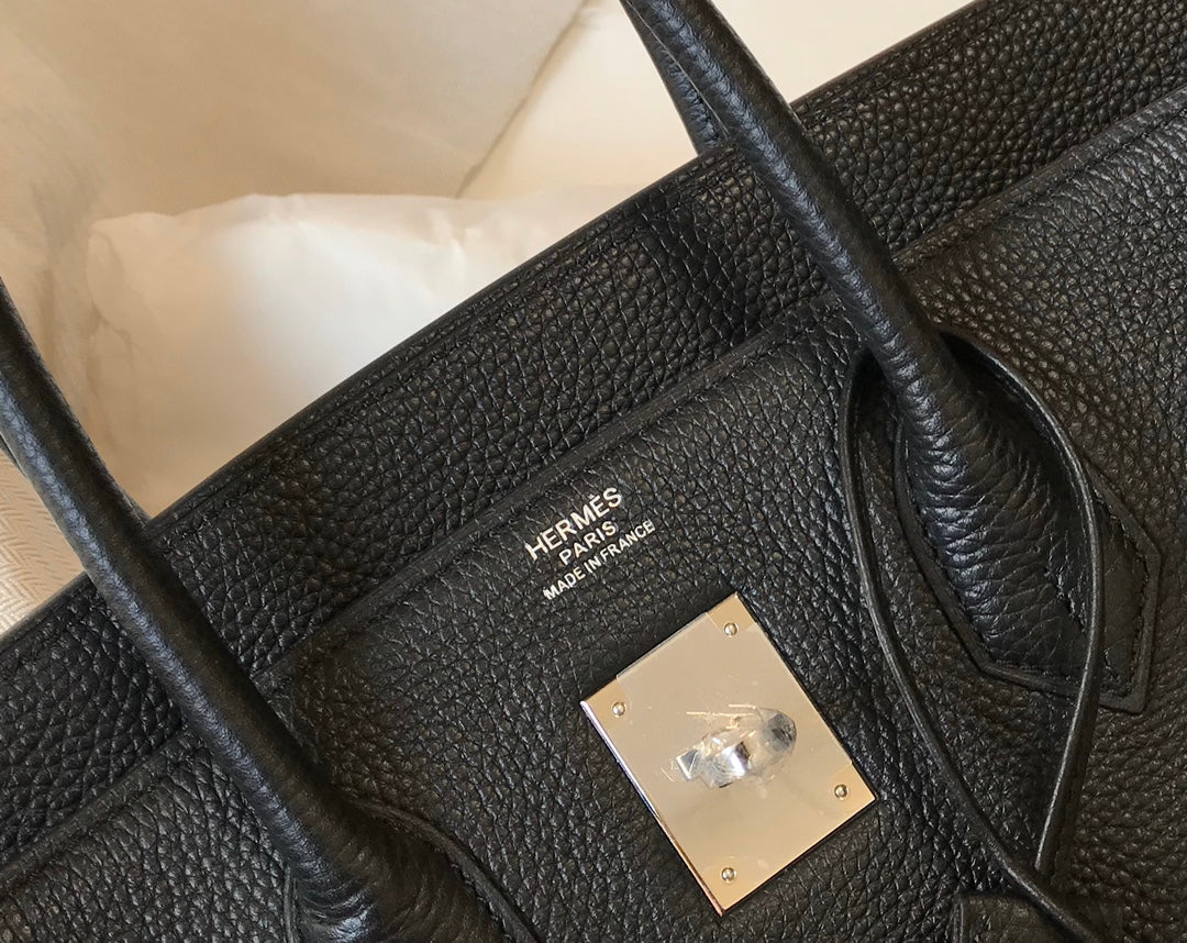 Hermes Birkin 35Cm Bag Black Togo Silver Hardware