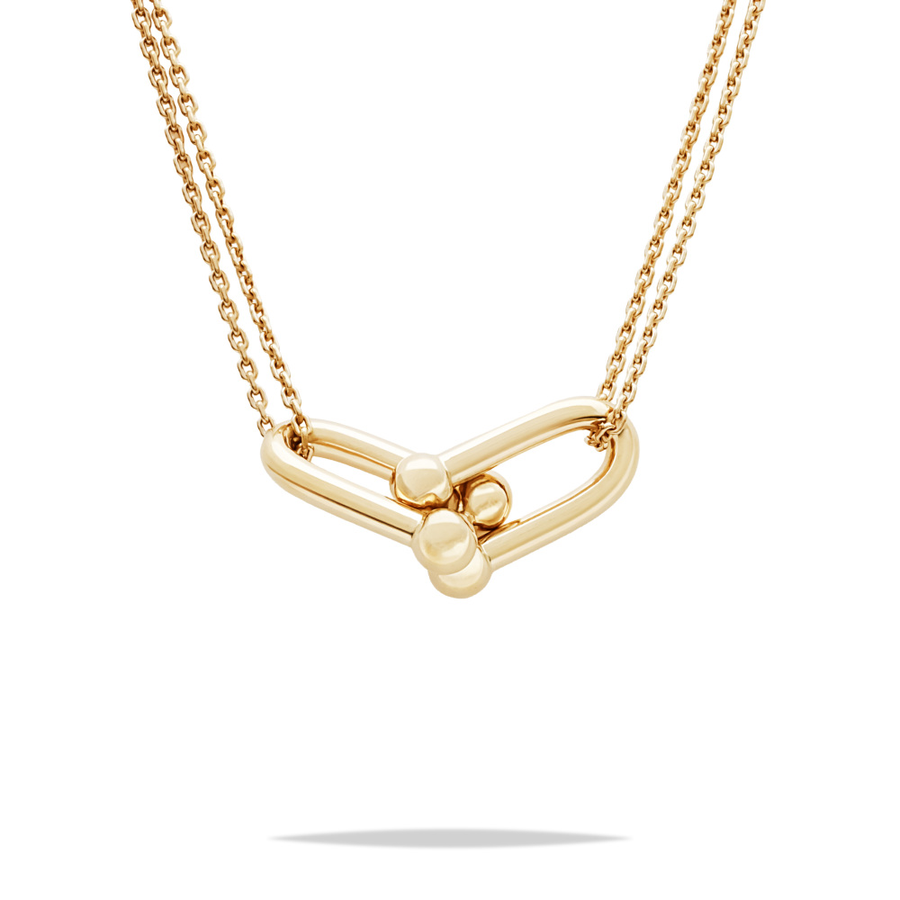 Tiffany & Co. Hardware Double Link Necklace 18K Yellow Gold 63364223