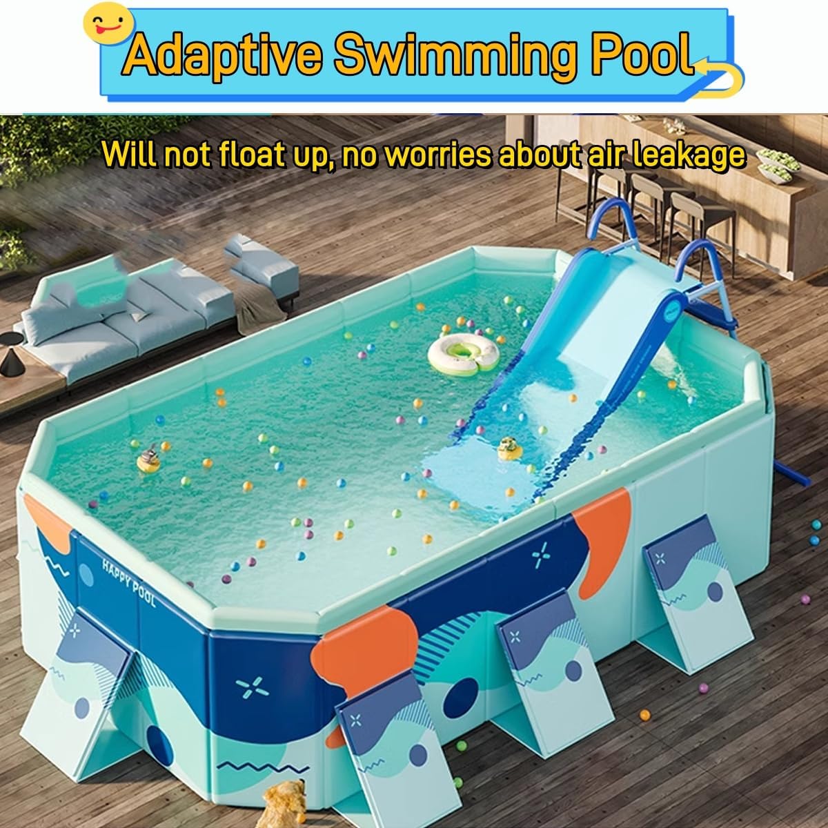 2026 Pool Slide Inflatable Swimming Water Slide, Summer Swimming Pool Supplies Universal Trampoline Ladder Backyard Slide Home Playground Equipment