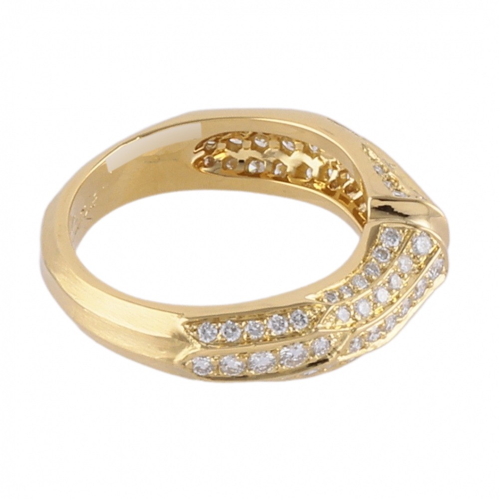 Cartier Bamboo Ring 18K Yellow Gold Diamond