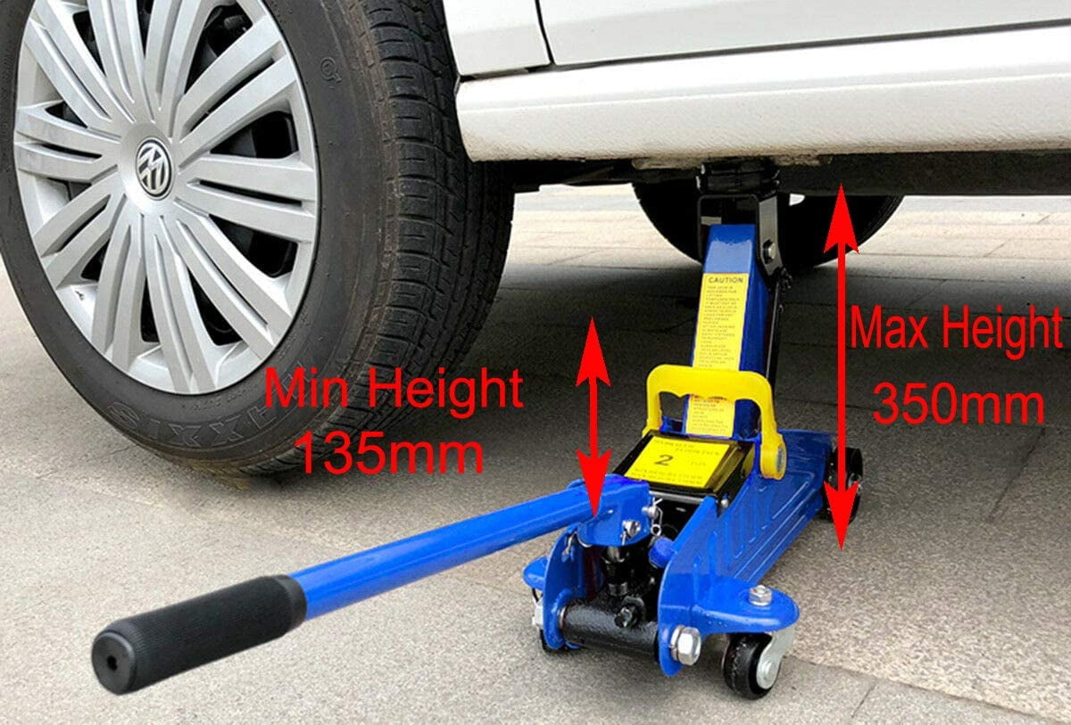 Dayplus 2T Hydraulic Trolley Floor Jack w/ Carrying Case Combo with 2 3T Jack Stands