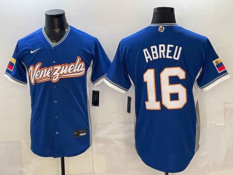 Men's Venezuela Baseball Jose Abreu #16 Royal 2026 World Baseball Classic Stadium Jersey