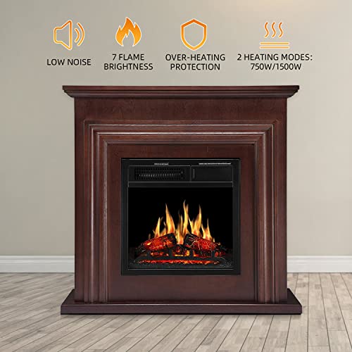 36 Inch Electric Fireplace Mantel Wooden Surround Firebox M1804