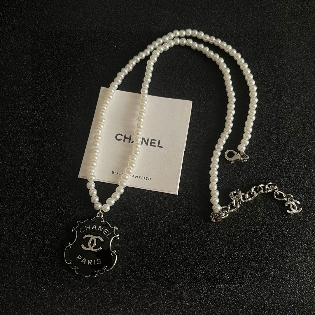 Chanel Pearl Double C Letter Necklace - cnluxepick