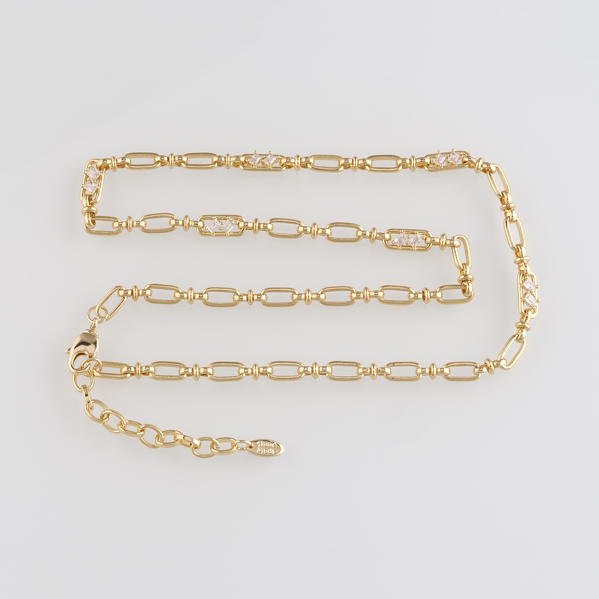 18K Gold Filled Oval Link Necklace,Cable Chain,Minimalist Necklace,Paper Clip Chain Necklace,Adjustable Necklace