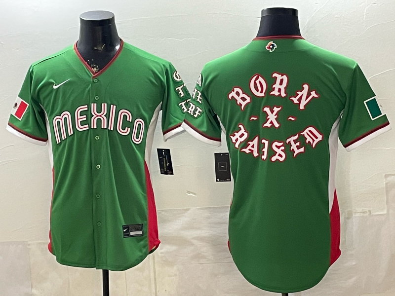 Men's Mexico Baseball Green 2026 World Baseball Classic Game Player Jersey