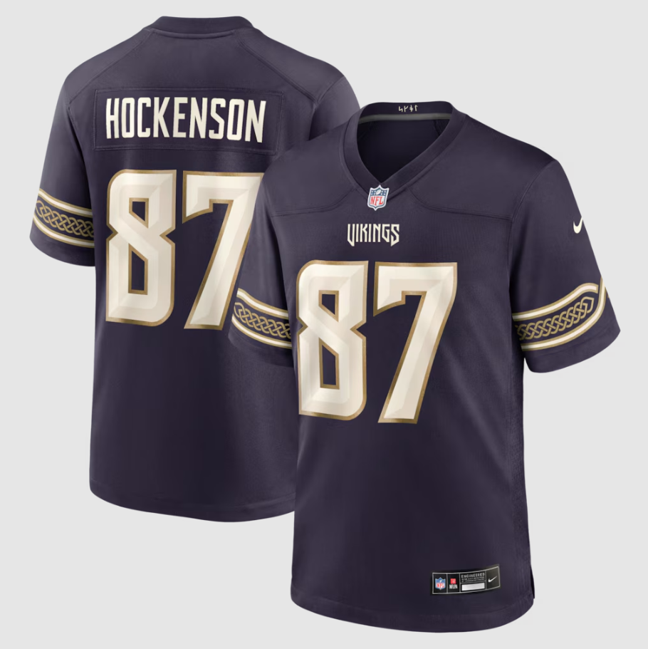 Men's Minnesota Vikings T.J. Hockenson #87 Purple 2026 Rivalries Collection Game Jersey