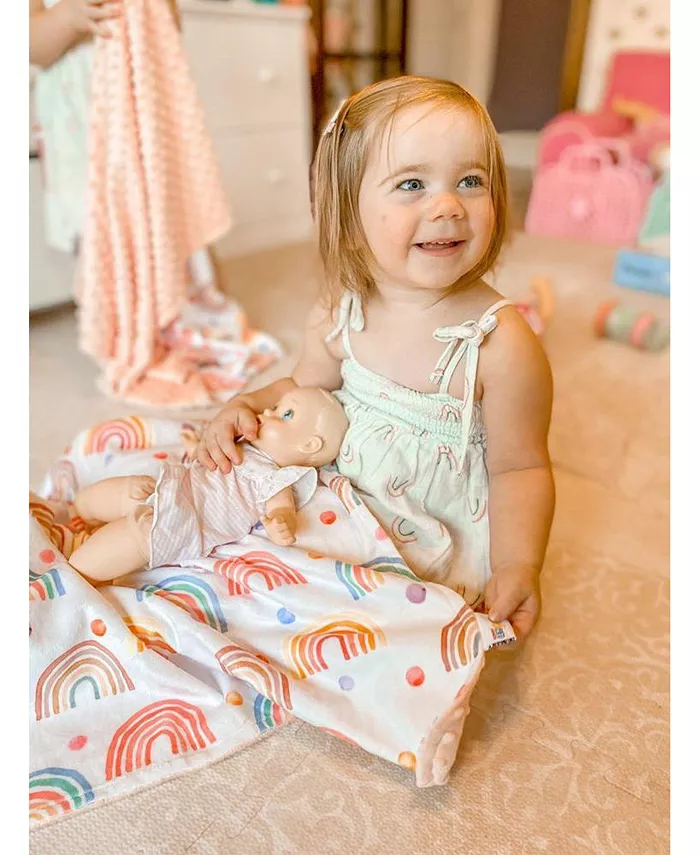 Honey Lemonade Premium Baby and Toddler Minky Blanket - Rainbow