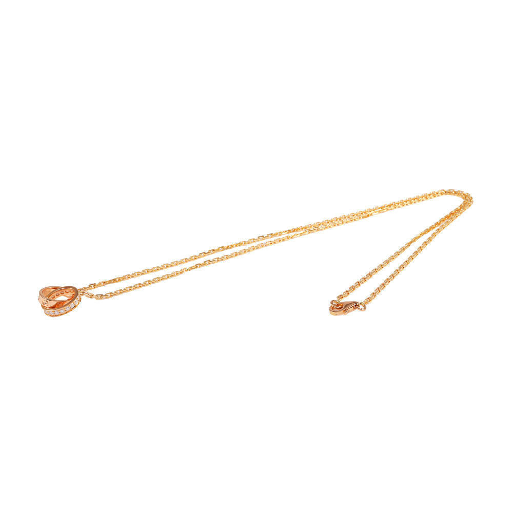 Cartier Love Necklace Diamond Snoe 18K Rose Gold B7013900