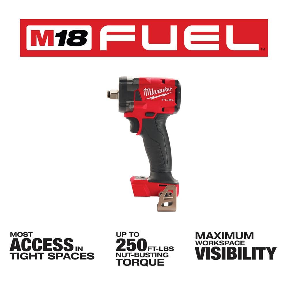 M18 FUEL GEN-3 18V Lithium-Ion Brushless Cordless 1/2 in. Compact Impact Wrench with Friction Ring (Tool-Only) 2855-20