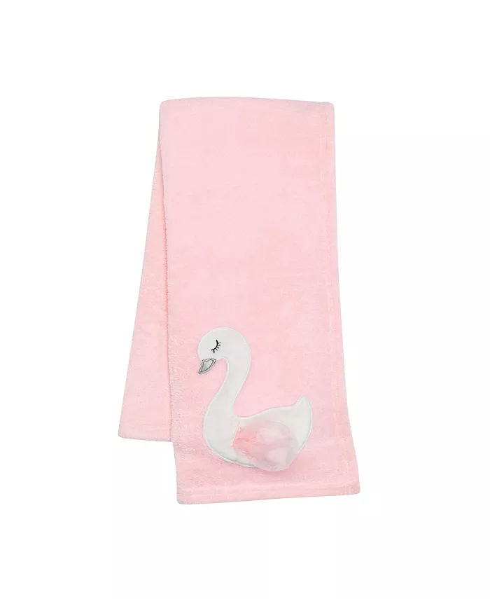 Bedtime Originals Blossom Pink White Swan Coral Fleece Baby Blanket