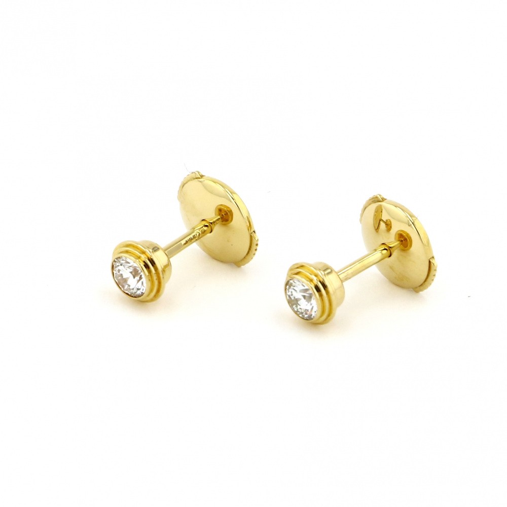 Cartier Damour (diamant Leger) Mm Earrings 18K Yellow Gold Diamond