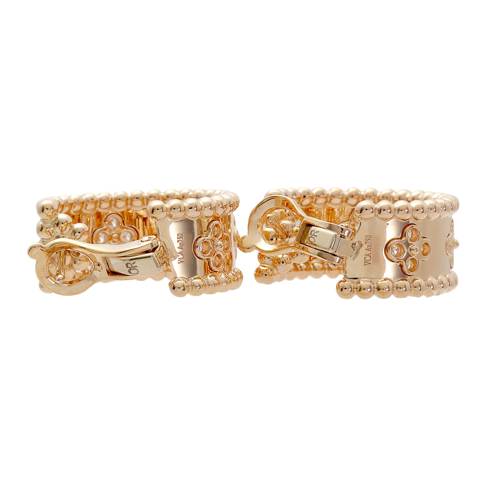 Van Cleef & Arpels Perlet Clover Earrings 18K Rose Gold Diamond VCARO2MK00