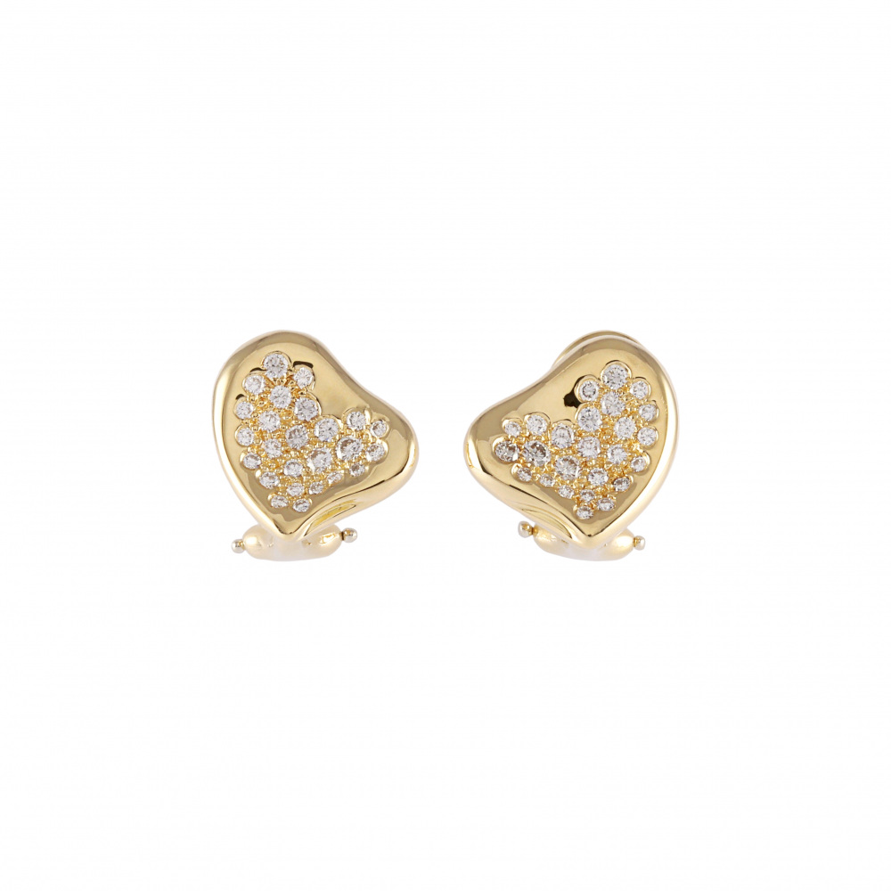 Tiffany & Co. Elsa Peretti Earrings 18K Yellow Gold Diamond