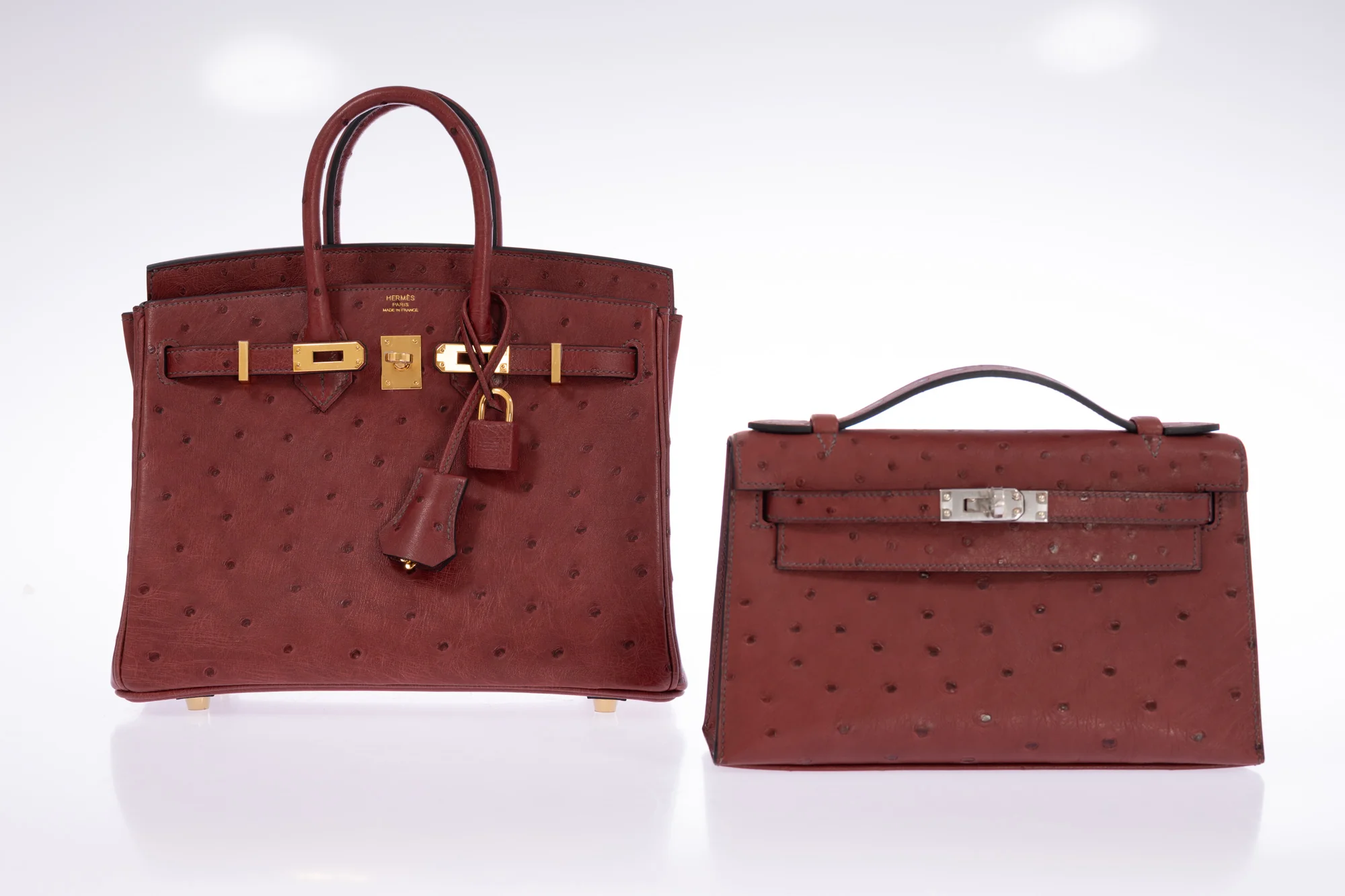 Hermès Birkin 25 Rouge H Ostrich Retourné Gold Hardware