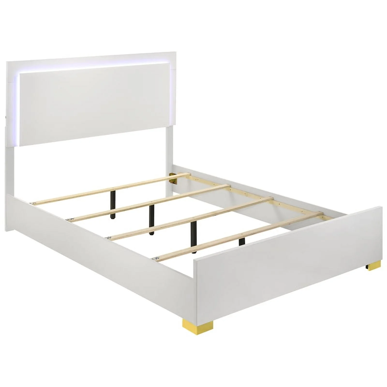 Pemberly Row 5-piece Contemporary Wood Queen Bedroom Set White and Gold
