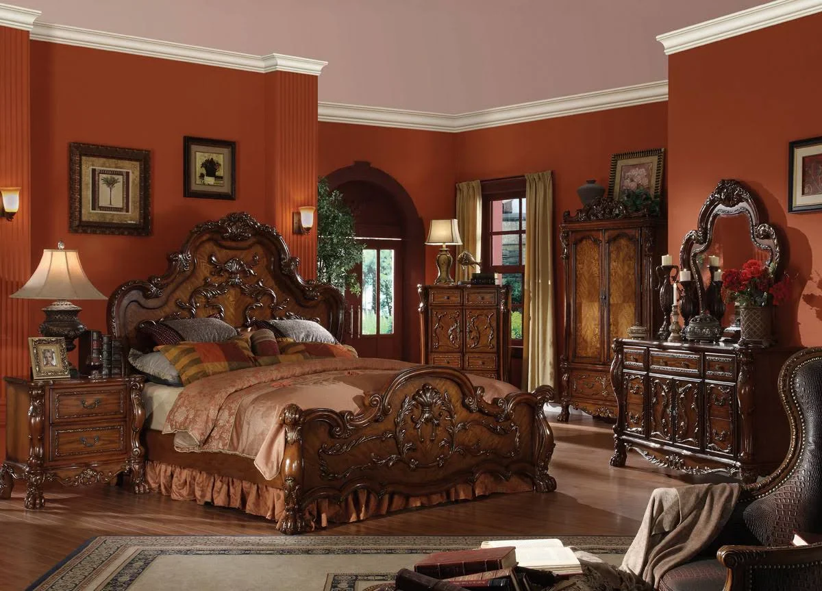 Acme Dresden Eastern King Traditional Arch Bed Cherry Oak 12137EK