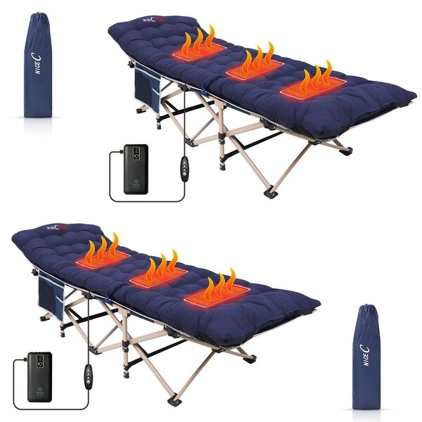 Cot,Camping Cot,Heated Camping cot with 10000mAh Power Bank Heavy Duty Holds 500 Lbs