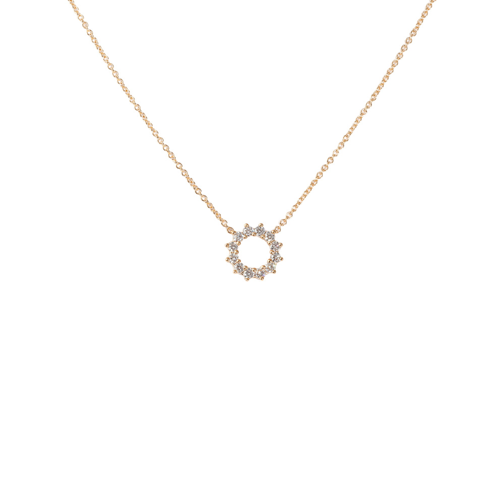 Tiffany & Co. Open Circle Necklace 18K Rose Gold Diamond 67124804