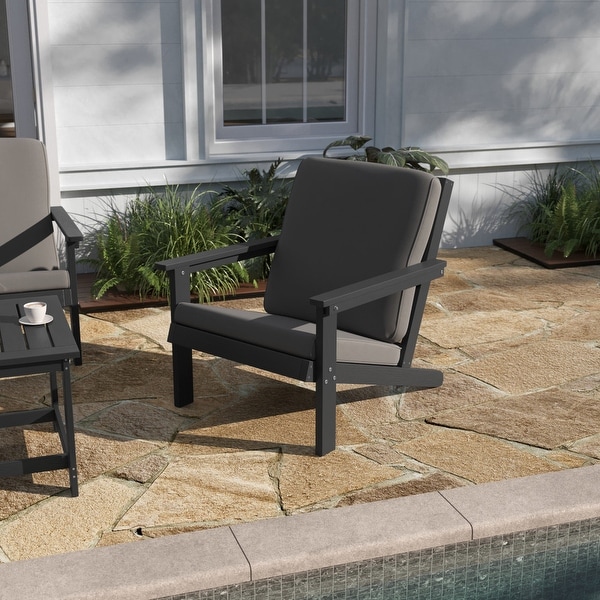 AllWeather Poly Resin Adirondack Style Chair and Cushions