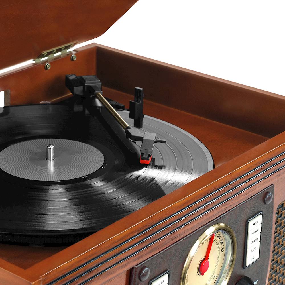 Victrola - Navigator 8-in-1 Classic Bluetooth Record Player with Turntable - Mahogany