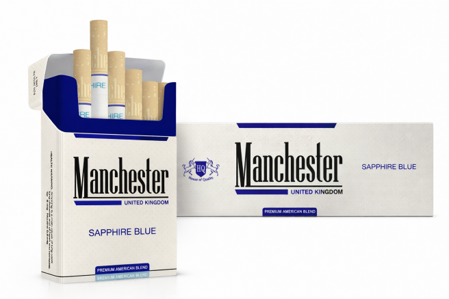 Manchester Sapphire Blue 20s Cigarettes x 10 Packs /1 Carton